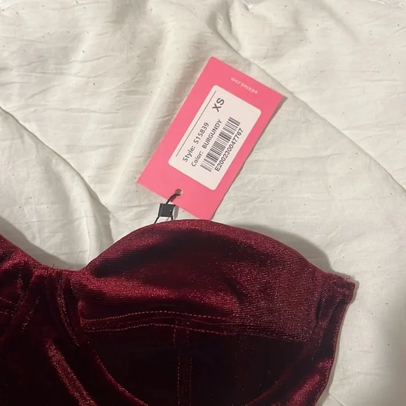 NWT EDIKTED Cinnamon Velvet Cupped Mini Strapless Dress!! - Picture 11 of 11